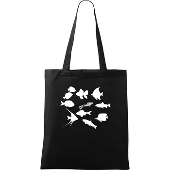 Nákupní taška Potápeč ryby čtverec - Taška bavlněná - 42 x 38 cm ( Černá )
