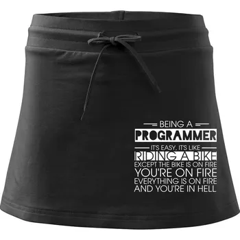 Dámská sukně Being a programmer - bike - Sportovní sukně - two in one - L ( Černá )