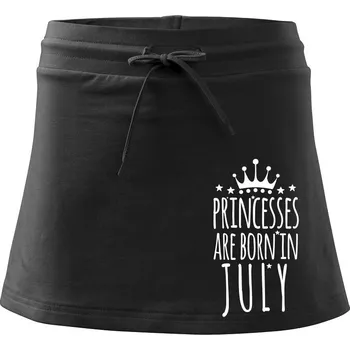 Dámská sukně Princesses are born in July - Sportovní sukně - two in one - S ( Černá )