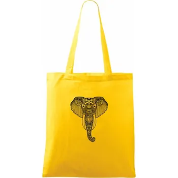 Slon kresba - Taška bavlněná - 42 x 38 cm ( Žlutá )