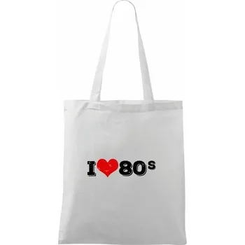 I love 80s - Taška bavlněná - 42 x 38 cm ( Bílá )