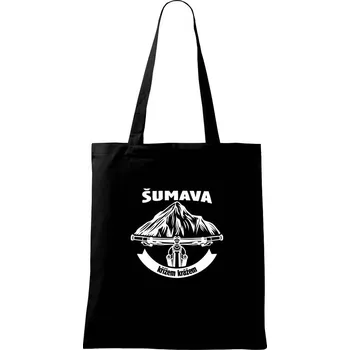 Nákupní taška Šumava křížem krážem - Taška bavlněná - 42 x 38 cm ( Černá )