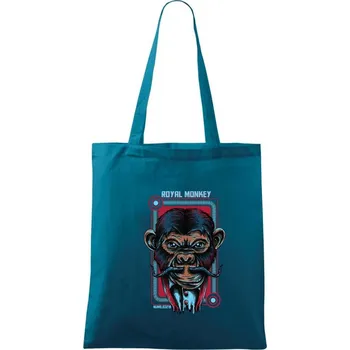 Královská opice - Taška bavlněná - 42 x 38 cm ( Petrolejová )