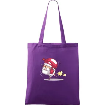 Santa nese težký náklad - Taška bavlněná - 42 x 38 cm ( Fialová )