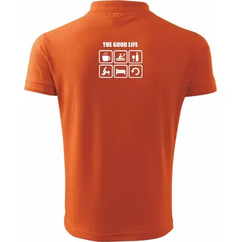 Pánská košile Good life voda - Polokošile pánská Pique Polo 203 - 3XL ( Oranžová )
