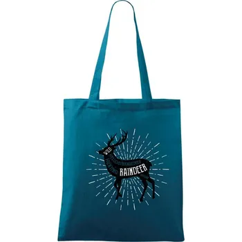 Deer raindeer - Taška bavlněná - 42 x 38 cm ( Petrolejová )