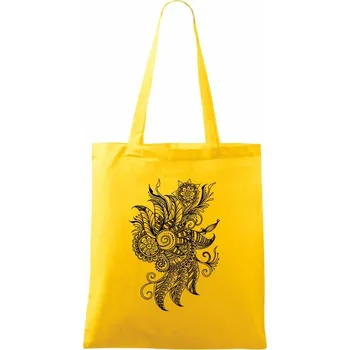 Tetování ornament kytka - Taška bavlněná - 42 x 38 cm ( Žlutá )