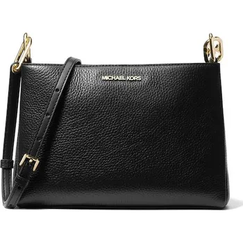 Michael Kors Trisha Medium Pebbled Leather Crossbody Bag Black