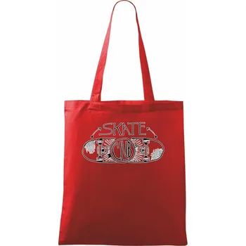 Nákupní taška Skate club na šířku - Taška bavlněná - 42 x 38 cm ( Červená )