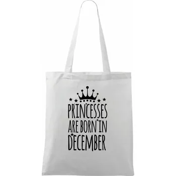 Princesses are born in December - Taška bavlněná - 42 x 38 cm ( Bílá )
