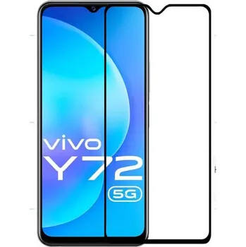3x Picasee 3D tvrzené sklo s rámečkem pro Vivo Y72 5G - černé - 2+1 zdarma