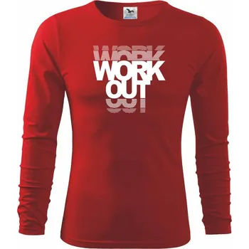 Chlapecké tričko Workout nápis - Triko dětské Long Sleeve - 122 cm/6 let ( Červená )