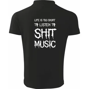 Pánská košile Metal font - listen music (Hana-creative) - Polokošile pánská Pique Polo 203 - 4XL ( Černá )