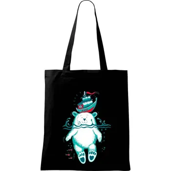 Medvidek Macík (Pecka design) - Taška bavlněná - 42 x 38 cm ( Černá )