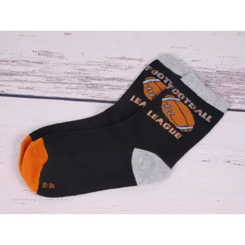 CNB BERLIN Ponožky DE 54333 černooranžové fotball league velikosti ponožek: 15-17 (EUR vel. 23-26)