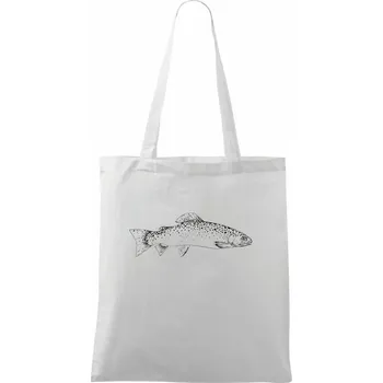 Nákupní taška Pstruh duhový rovný - Taška bavlněná - 42 x 38 cm ( Bílá )