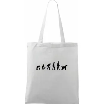 Evoluce pes afgánský chrt (muž-žena) - Taška bavlněná - 42 x 38 cm ( Bílá )