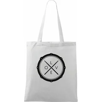 Paličky bicí LOVE - Taška bavlněná - 42 x 38 cm ( Bílá )