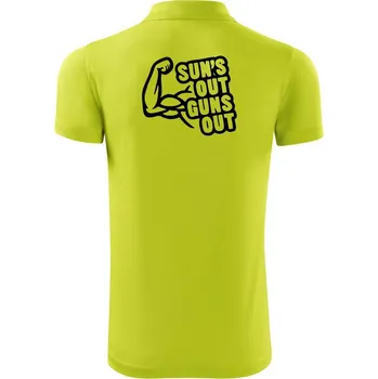 Pánská košile Suns out guns out - Polokošile Victory sportovní (dresovina) - XL ( Limetková )