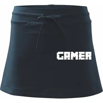 Dámská sukně Gamer nápis - Sportovní sukně - two in one - XL ( Námořní modrá (velmi tmavá - téměř černá) )