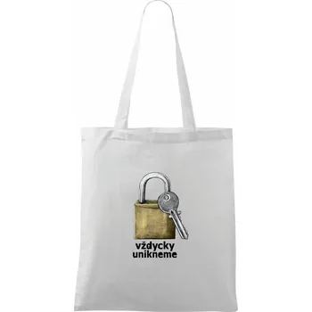 Nákupní taška Vždycky unikneme - Taška bavlněná - 42 x 38 cm ( Bílá )