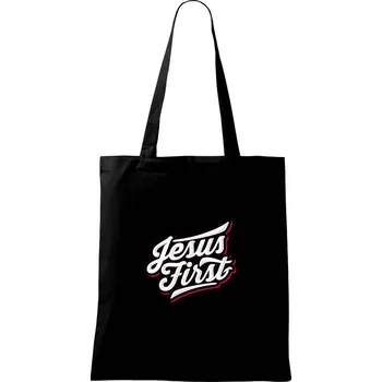 Jesus first bíle - Taška bavlněná - 42 x 38 cm ( Černá )