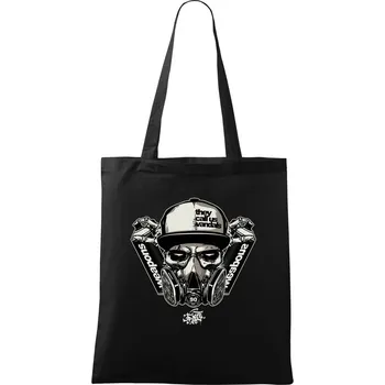 Graffiti lebka - Taška bavlněná - 42 x 38 cm ( Černá )