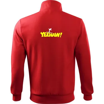 Pánská mikina Yeehaw! lyžař - Mikina bez kapuce Adventure - S ( Červená )
