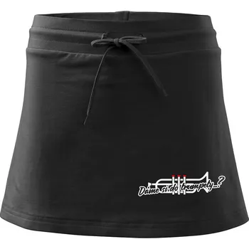 Dámská sukně Dáme si do trumpety? - Sportovní sukně - two in one - XL ( Černá )