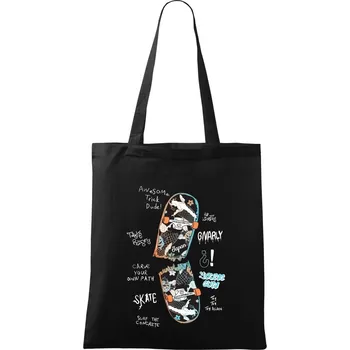 Zlomený skate - Taška bavlněná - 42 x 38 cm ( Černá )