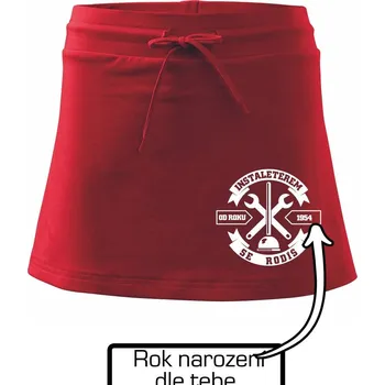 Dámské oblečení instalatérem se rodíš - Sportovní sukně - two in one - XS ( Červená )