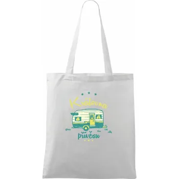 Nákupní taška Královna přívěsu - Taška bavlněná - 42 x 38 cm ( Bílá )