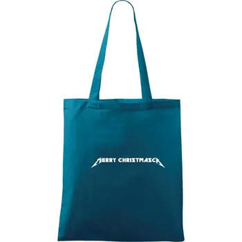 Merry Christmasca nápis - Taška bavlněná - 42 x 38 cm ( Petrolejová )