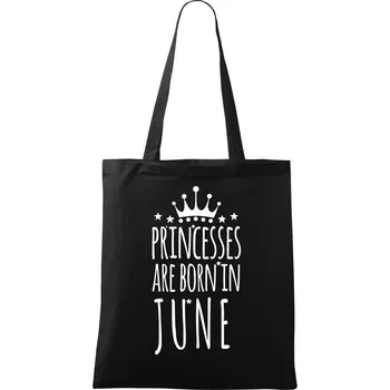 Princesses are born in June - Taška bavlněná - 42 x 38 cm ( Černá )