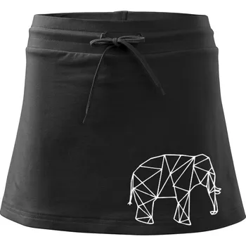 Dámské oblečení Geometrie - slon - Sportovní sukně - two in one - XS ( Černá )