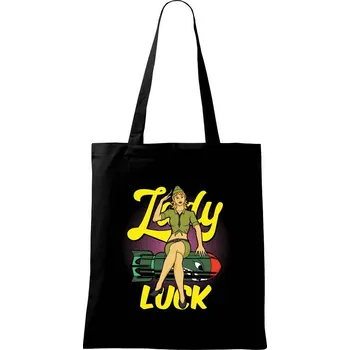 Nákupní taška Lady Luck - Taška bavlněná - 42 x 38 cm ( Černá )