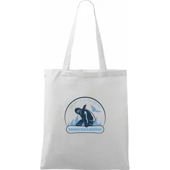 Mountain extreme snowboarding kulaté - Taška bavlněná - 42 x 38 cm ( Bílá )