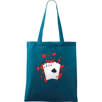 Poker karty splash - Taška bavlněná - 42 x 38 cm ( Petrolejová )