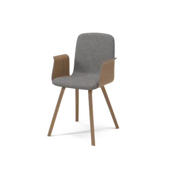 Jídelní židle Palm, Čalounění Baize grey, Povrchy Dub mořený tmavý