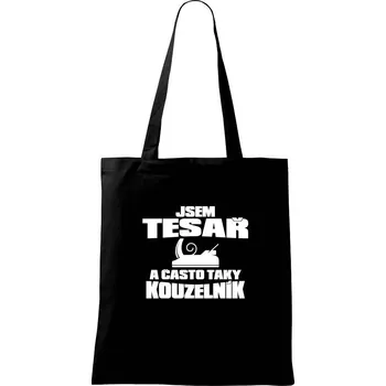 Nákupní taška Tesař kouzelník - Taška bavlněná - 42 x 38 cm ( Černá )