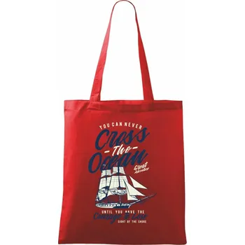 Nákupní taška Cross The Ocean - Taška bavlněná - 42 x 38 cm ( Červená )