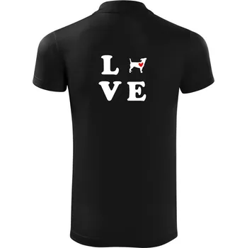 Pánská košile Jack russel terier love - Polokošile Victory sportovní (dresovina) - 3XL ( Černá )