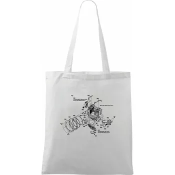 Nákupní taška Nákres uzávěrka starý fotoaparát - Taška bavlněná - 42 x 38 cm ( Bílá )