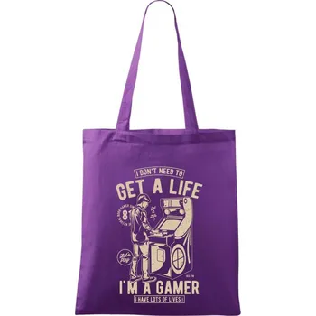 Get A Life - Taška bavlněná - 42 x 38 cm ( Fialová )