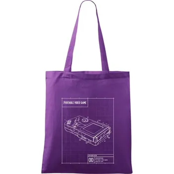 Nákres kapesní videohra - Taška bavlněná - 42 x 38 cm ( Fialová )