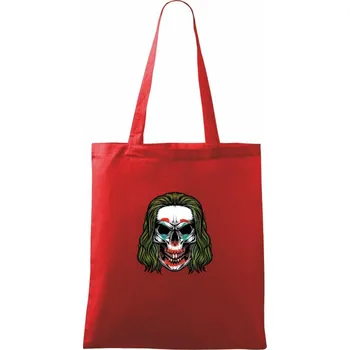 Nákupní taška Joker lebka - Taška bavlněná - 42 x 38 cm ( Červená )
