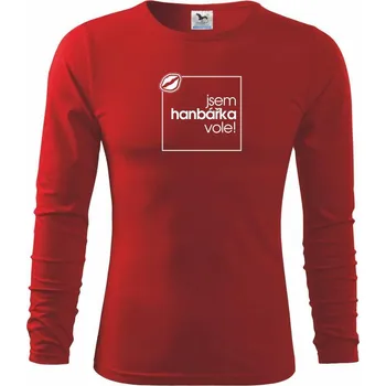 Chlapecké tričko Jsem hanbářka vole ve čtverci - Triko dětské Long Sleeve - 122 cm/6 let ( Červená )