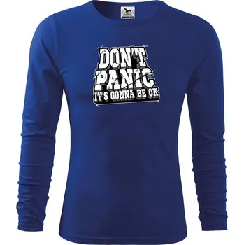 Chlapecké tričko Don't panic kámen - Triko dětské Long Sleeve - 158 cm/12 let ( Královská modrá )