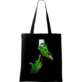 Nákupní taška Selfie - Taška bavlněná - 42 x 38 cm ( Černá )