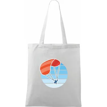 Nákupní taška Paragliding oranžový v modrém kolečku - Taška bavlněná - 42 x 38 cm ( Bílá )